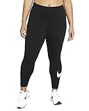 Nike Women's W NSW ESSNTL GX MR LGGNG Plus Leggings, Black/White, 1X