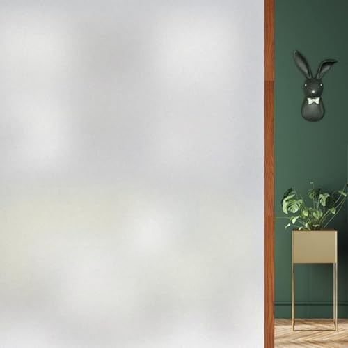 Image of WOOHome Frosted Glass Window Film & Stickers (24 X 200 INCH) Privacy Window Cover for Home & Office - Easy Apply, UV Protection, Decorative Film (Frosted White Opaque Film | 2 X 17 SQFT)
