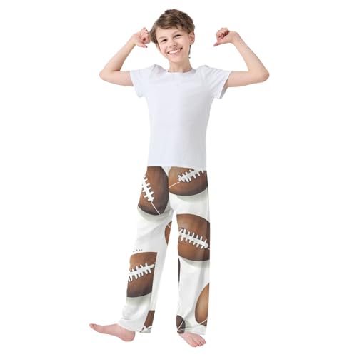 ZZXXB Football Retro Print Boys Long Pants Soft Trousers Elastic Waist Kids Lounge Bottoms with Pockets S-XL2