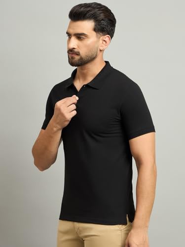 Image of Men's Half Sleeve Solid Cotton Polo T-Shirt | Premium Soft Fabric