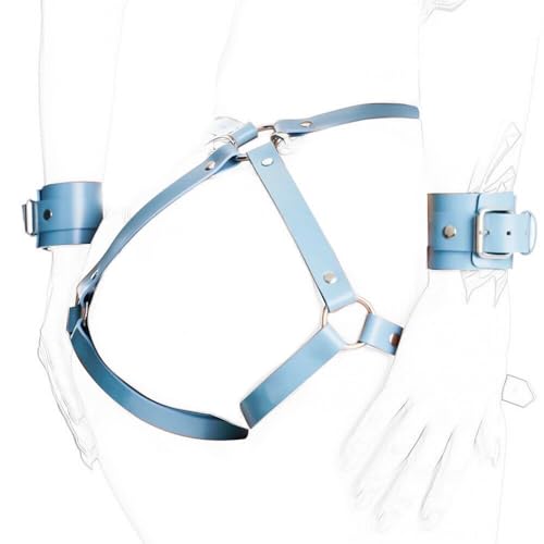 Adjustable Size Punk Leather Body Waist Belt Gothic Belts with handcuffs