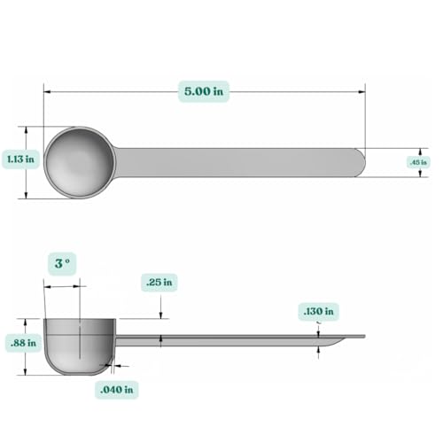 Image of 2 Teaspoon (2 /3 Tablespoon | 10 mL) Long Handle Rounded Scoop for Coffee, Protein Powder, Pet Food, Spices, Grains, Dry Goods - Food-Grade BPA-Free (Pack of 5)