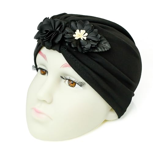 Image of THE LITTLE LOOKERS Turban Cap | Turban Knot Bow Cap | Turban Cap for New Born Kids | Cap for Baby Girl |Cap for Baby Boy | Baby Flower Turban Cap