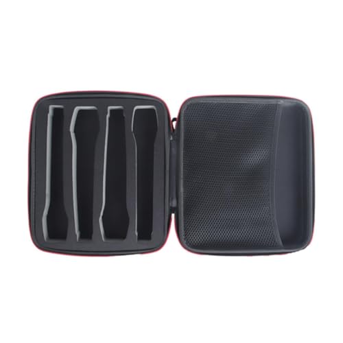 Generic マイクケース 耐衝撃性 スポンジ内蔵 ポリエステル素材 メッシュ収納 大容量 持ち手付き ダブルファスナー 出張旅行ステージ演奏に適用, 4つのマイク用