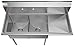 KoolMore - SB151512-15R3 2 Compartment Stainless Steel NSF Commercial Kitchen Prep & Utility Sink with Drainboard - Bowl Size 15