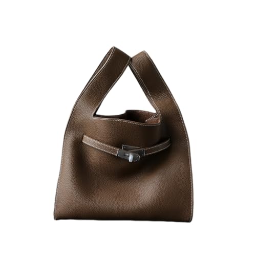 Leather Bucket Bag Large Capacity Hobo Handbag Shoulder Crossbody Bag Buckle Clutch Basket Satchel Luxury Elegant