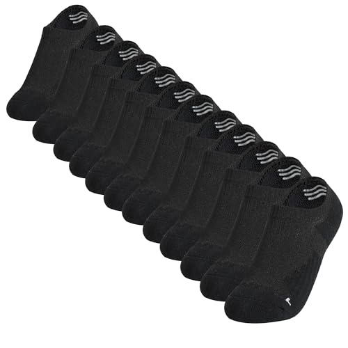 No Show Ankle Cushioned Socks, Non Slip Cotton Invisible Sock for Men & Women, Socks for Running, Outdoor (12-Packs)