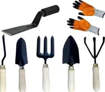 AGT Gardening Tools Set with Gloves Combo Garden Tool Kit Garden Tool Kit (7 Tools)