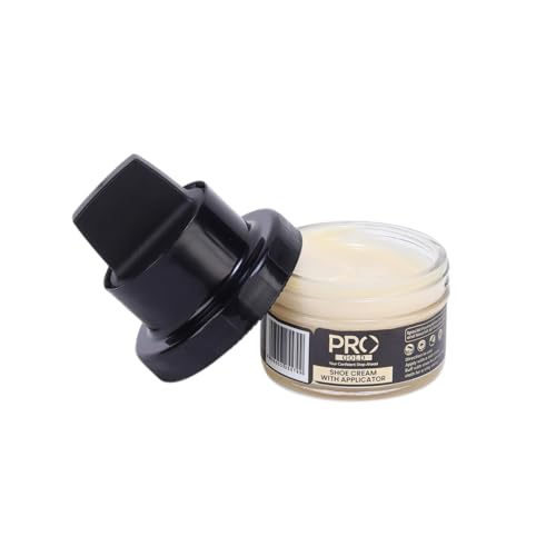 PRO Shoe Cream with Applicator (Neutral) | Leather Shoe Polish Cream | Nourishing Natural Wax Formula for Long-Lasting Shine | Shoe Cream for Leather Shoes(50ML)