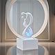 Zen’Light - Moderner Zimmerbrunnen Amor Weiß mit Farbigem LED-Licht - Zeitgenössische Innendekoration, Ideal für Meditation und Entspannung - Geschlossener Kreislauf mit Rotierender Kugel - 31x14x14cm