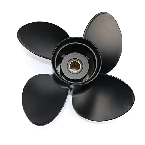 Image of CAPTAIN 4 Blades Propeller Fit Yamaha Outboard Engine t50 60hp t60 70hp f70 75hp f75 80hp f80 85hp 90hp f90 f100 115hp F115 130hp 15 Tooth Spline Prop