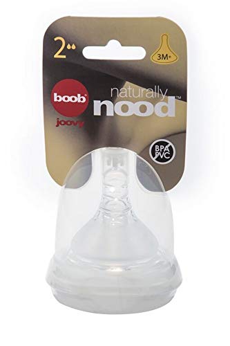 Image of Joovy Boob Naturally Nood Bottle Nipples Featuring Ultra-Strong Silicone with Bumps to Mimic Mom and Available in 5 Flows - Compatible with Joovy Boob Bottle Line (Stage 2)
