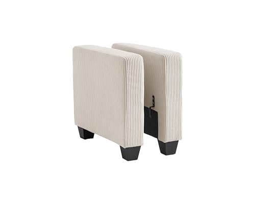 Image of CHIC HOUSE Middle Module for Modular Couch, Corduroy Customizable Chaise, Storage Ottoman for Sectional Sofa, Armrest, Single /Double Seater