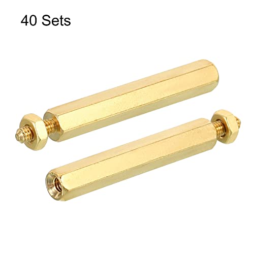 PATIKIL 30mm+6mm M2.5 Standoff Screws, 80 Pack Brass Hex PCB Standoffs Nuts for Motherboards Computer Cases, Circuit Boards - Image 3