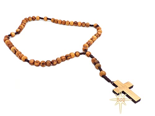Olive wood Rosary from Bethlehem, Own Name, Children Gifts, Confirmation, First Communion and Baptism for Boy and Girls. for Mothers Day, Grandma, Parents (Without Engraving)