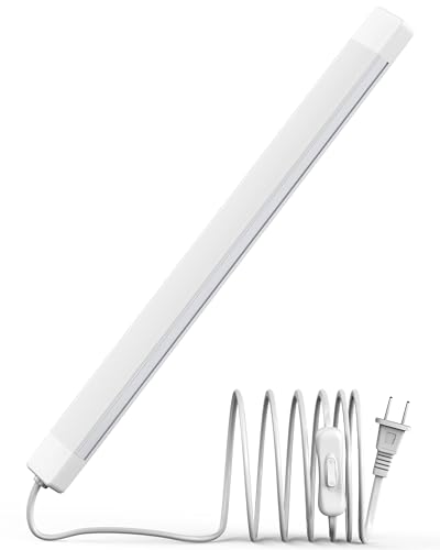 ASOKO 16 Inch Under Cabinet Lights,Plug and Play Under Counter Lighting,6000K Cool White with 700LM Bright,ETL Light Bar with ON/Off Switch for Kitchen,Under Desk,Workbench
