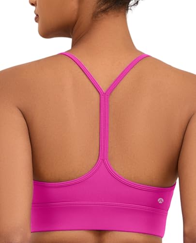 Image of Womens Y-Back Sports Bra, Weightless Padded Yoga Bra, Spaghetti Strap Low Impact Gym Top for Workout & Daily Wear
