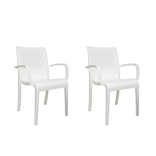Image of Cello Ecstasy Chair Set Pack of 2 - White | Strong and Durable | Easy to Clean | Chair for Living Room, Bed Room, Kitchen, Office Room, Outdoor | 3 Years Warranty