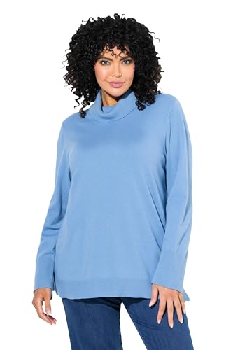 Ulla Popken Damen große Größen Übergrößen Plus Size Rollkragenpullover, breite Rippbündchen, Langarm