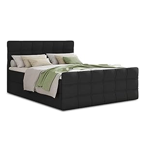 Boxspringbett Best Lux mit Fußteil, 2 Bettkästen und Topper – Doppelbett, Bonell-Matratz, Polsterbett, Bett, Betten…