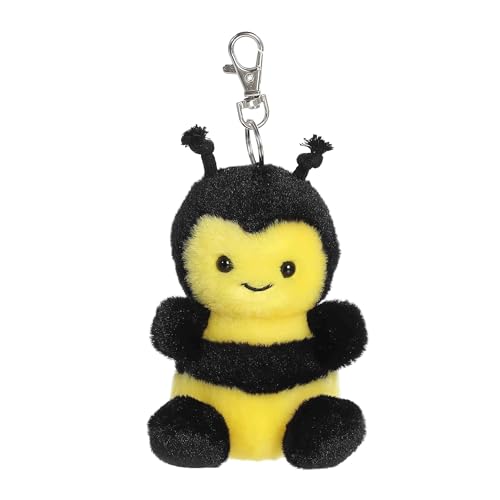 Aurora Adorable Palm Pals Queeny Bee Clip-On - Fun Collectible Plush for Kids and Adult Collectors - Perfect for Decorating Rooms and Birthday Gifts - Yellow 4 Inches