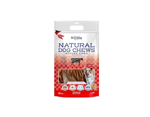 Frigera Rinderohren mit Muschel 500g – Natürliche, Proteinreiche Leckerlis für Hunde, Gluten- und Getreidefrei, Hochwertige Hundesnacks ohne Zusatzstoffe