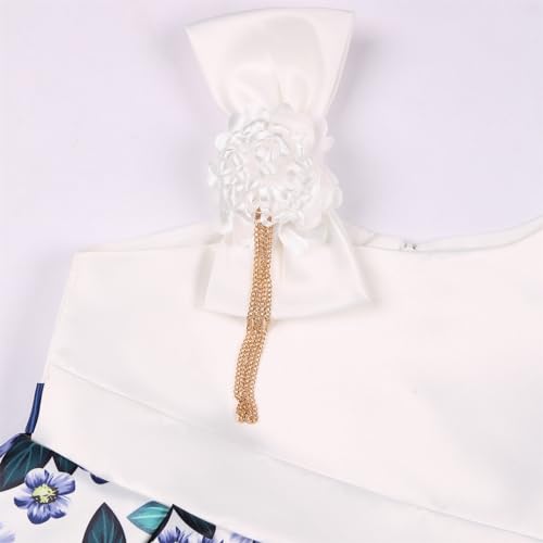 KAGAYD Big/Little Girl Gown Flower 1-Shoudler Prom Dresses Wedding Party Evening Dance Dresses for Kids3