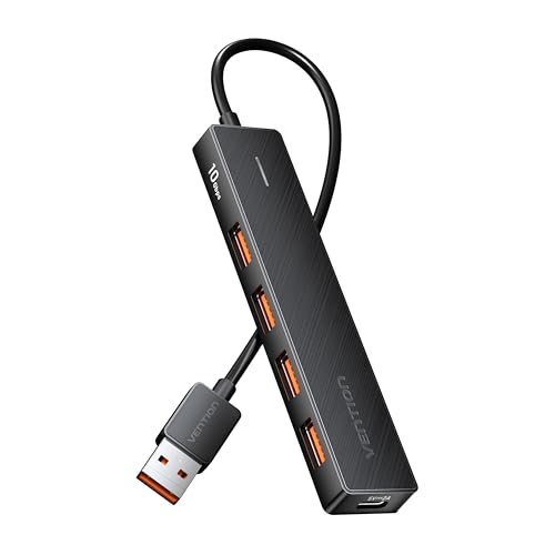 VENTION Hub USB 3.2 10Gbps Hub USB 5 Puertos Ladron Multi USB Adaptador Compatible con MacBook Pro Air iMac, Surface Pro, XPS, PC, iPad, iPhone, Steam Deck, PS4, PS5