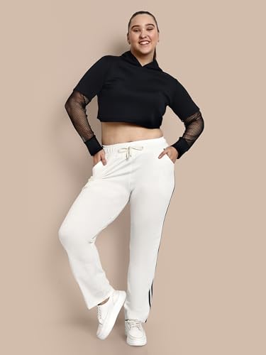 Image of CUPID Woman's Rich Cotton Side Stripes Joggers, Lower, Athleisure, Activewear Trackpant, Night n Gym Wear Lounge Pant for Ladies M to 2XL