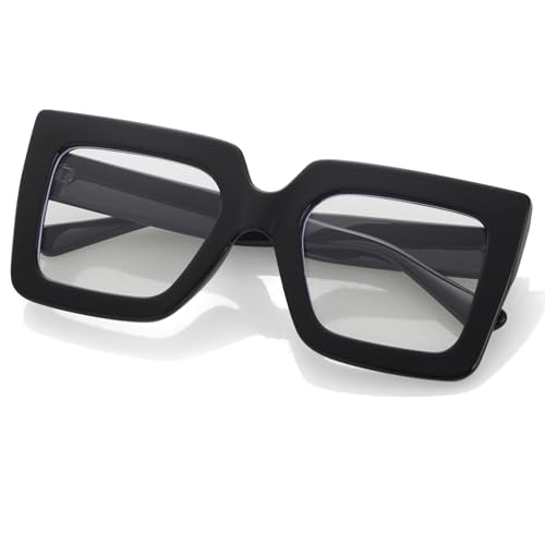 Kursan Oversized Square Glasses for Women Men Big Frame Blue Light Blocking Glasses Fashion Eyeglasses