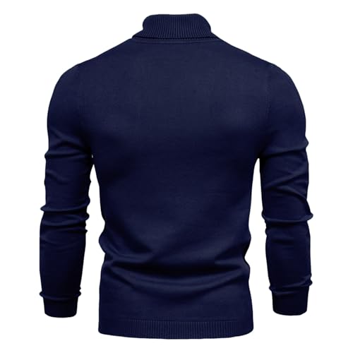 Men's Sweater Mock Neck Long Sleeve Slim Fit Fall Sweater Casual Thermal Sweater Lightweight Knitted Pullover Sweater4