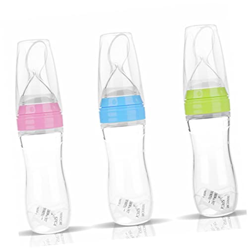 JOINPAYA シリコン製哺乳瓶 ライス ルボトル ベビー哺乳瓶 乳児用ベビーフィーダー 赤ちゃん用軽量携帯可能 飲みやすい設計 旅行 屋外使用対応 グリーン 3個セット