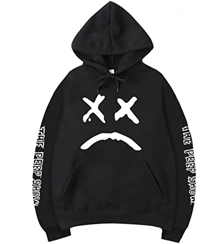 Lil Peep Hoodie Unisex Fashion Print Zip Hoodie Sweatshirt Jacket Pullover B-Black