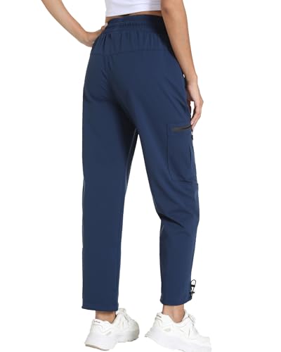 Image of Women's Joggers with Pockets, Hiking Cargo Water Resistant Lightweight Pants for Women Workout Athletic Travel Camping