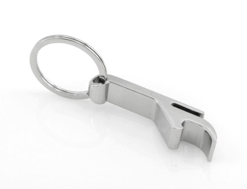 Personalized Silver/Black Bottle Opener Keychain - Free Laser Engraving #TOP2