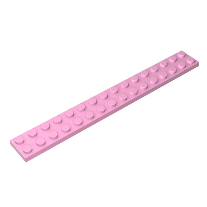 4282 Foundation Plate Plate 2x16 10 Pieces GDS-517 Compatible with Lego Building Blocks Color:Bright Pink — image 1