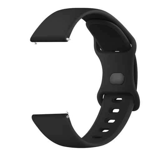Mugust Correa para 20mm Reloj Inteligente Smartwatch,Liberación Rápida de Silicona Sport Suave Pulseras de Repuesto para 20mm Reloj para Hombre y Mujer(Negro)