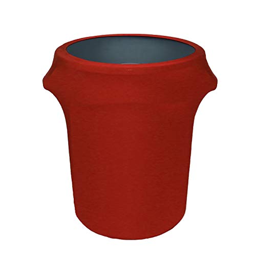 Image of YOUR CHAIR COVERS - 32 Gallon Stretch Spandex Fitted Trash Can /Waste Container Cover - Red (Cover ONLY, Trash CAN NOT Included)