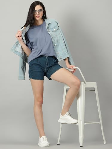 Image of RodZen Oversized Fit Half Sleeves Round Neck Textured Polycotton T-Shirt for Women /Girls (Pack of 2)