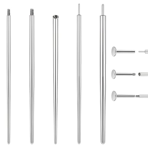 jagosen 14G 16G 18G 20G Piercing Taper Piercing Ball Grabber Tool Stainless Steel Flat Back Earring Applicator Tool Threadless Insertion Pin Curved Body Piercing Kit for Ear/Nose/Navel/Lip/Eyebrow