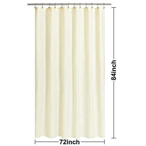 Image of N&Y HOME Fabric Shower Curtain or Liner Extra Long 72 x 84 Inches - Hotel Quality, Machine Washable, Water Repellent - Sand, 72x84