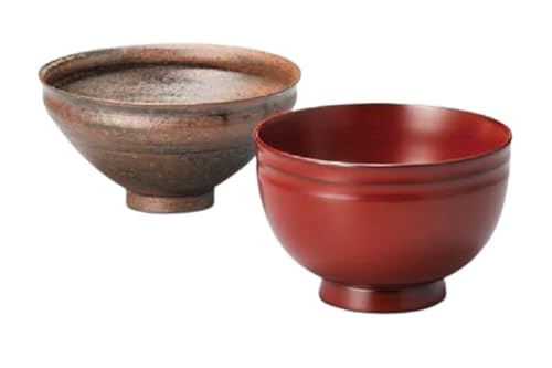 J-kitchens 汁椀 日本製 木製 越前飾器椀揃 古代朱 (2客) 10.9cm 漆塗り 手塗り その壱