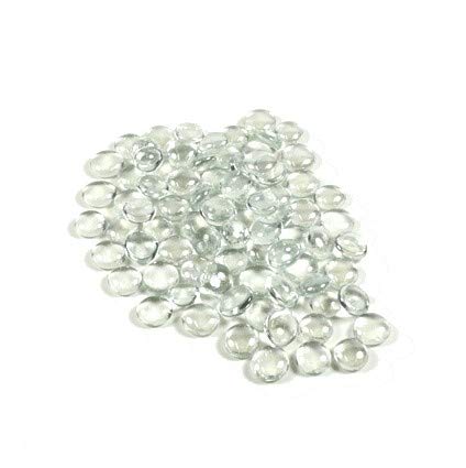 Image of WGV Flat Marbles, Pebbles, Glass Gems, Wedding, Aquarium Decor, Crystal Rocks, Clear (5 Pounds, Approx 500 pcs)
