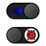 JiSiTeCai Webcam Cover Slideshow (2-Pack Black Metal), 0.02" Camera Case for Laptop, MacBook Pro, MacBook Air, iMac, iPad, PC/Computer, Tablet to Protect Your Privacy