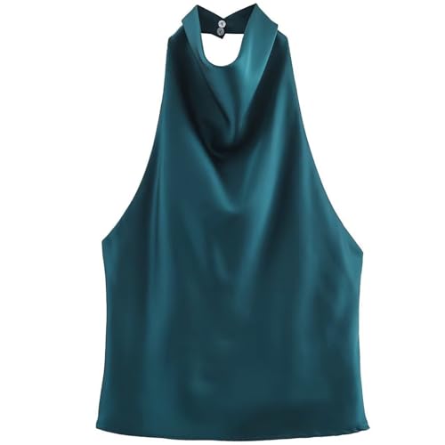 Blusa sin Mangas de Mantenimiento sin Esfuerzo, Top con Cuello Tela Antiarrugas para Estilos de Vida ocupados y Salidas, Top de Fiesta