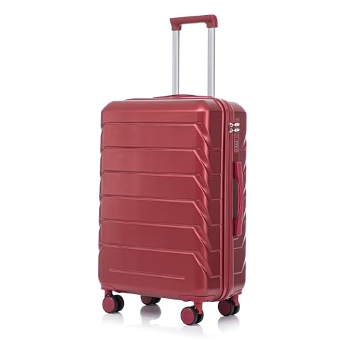 Image of 28 Inch ABS Hard Shell Large Luggage With Combination Lock and Side Hooks, Red