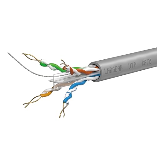 Câble Ethernet Cat6 50m Labgear UTP gaine PVC gris pour réseau LAN