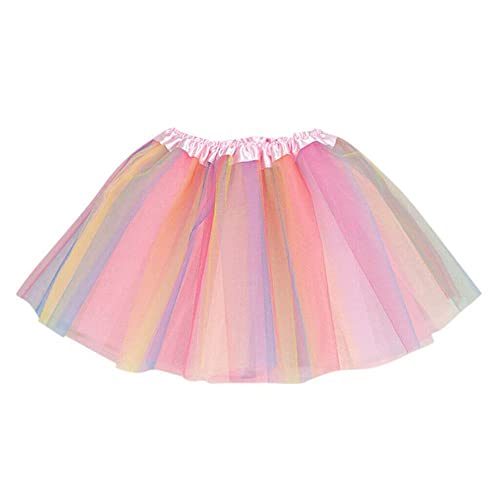 gofidin Girls Kids 3 Layers Tutu Skirt Ballet Dance Party Fancy Dress Pink