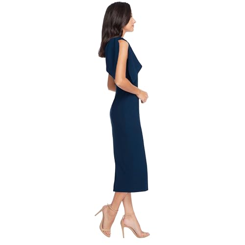 Image of Dress the Population Womens Tiffany One Shoulder Bow Detail Midi Sheath Dress