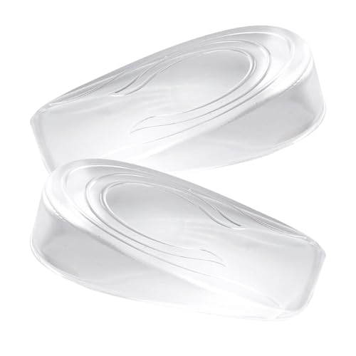 Monte-Mate | Elevación de 3,35 pulgadas en gel transparente | Silicona Hombres Mujeres Talón Insertos Talón Almohadilla en Gel Reutilizable Plantilla para Aumento Cómodo